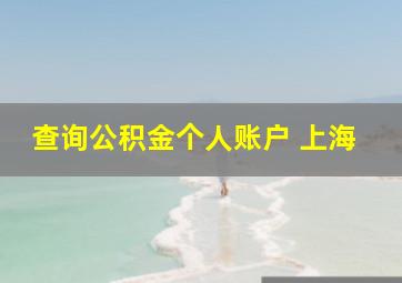 查询公积金个人账户 上海